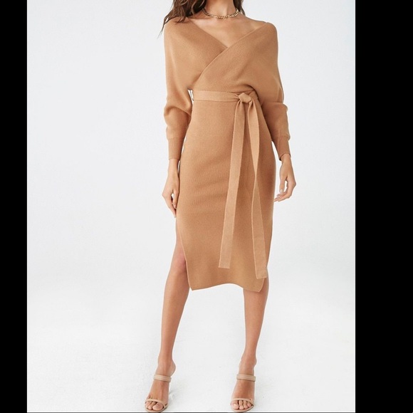 V-neck Sweater Midi Dress - Picture 5 of 7